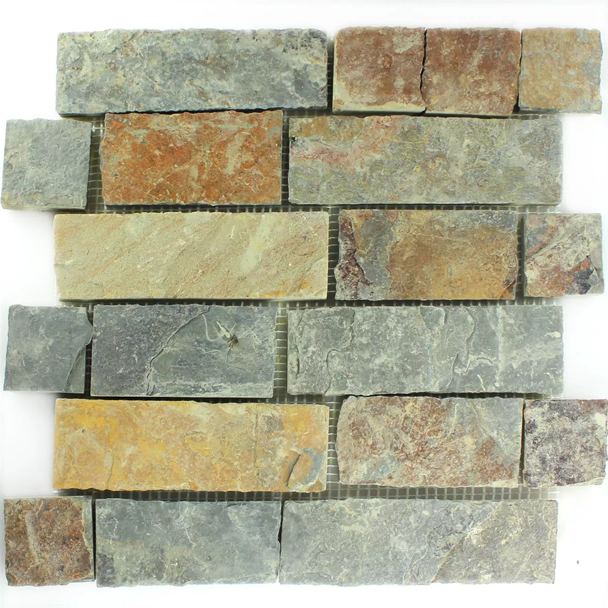 Mosaiikki Laatat Liuskekivi Gidley Ruoste Ruskea Brick