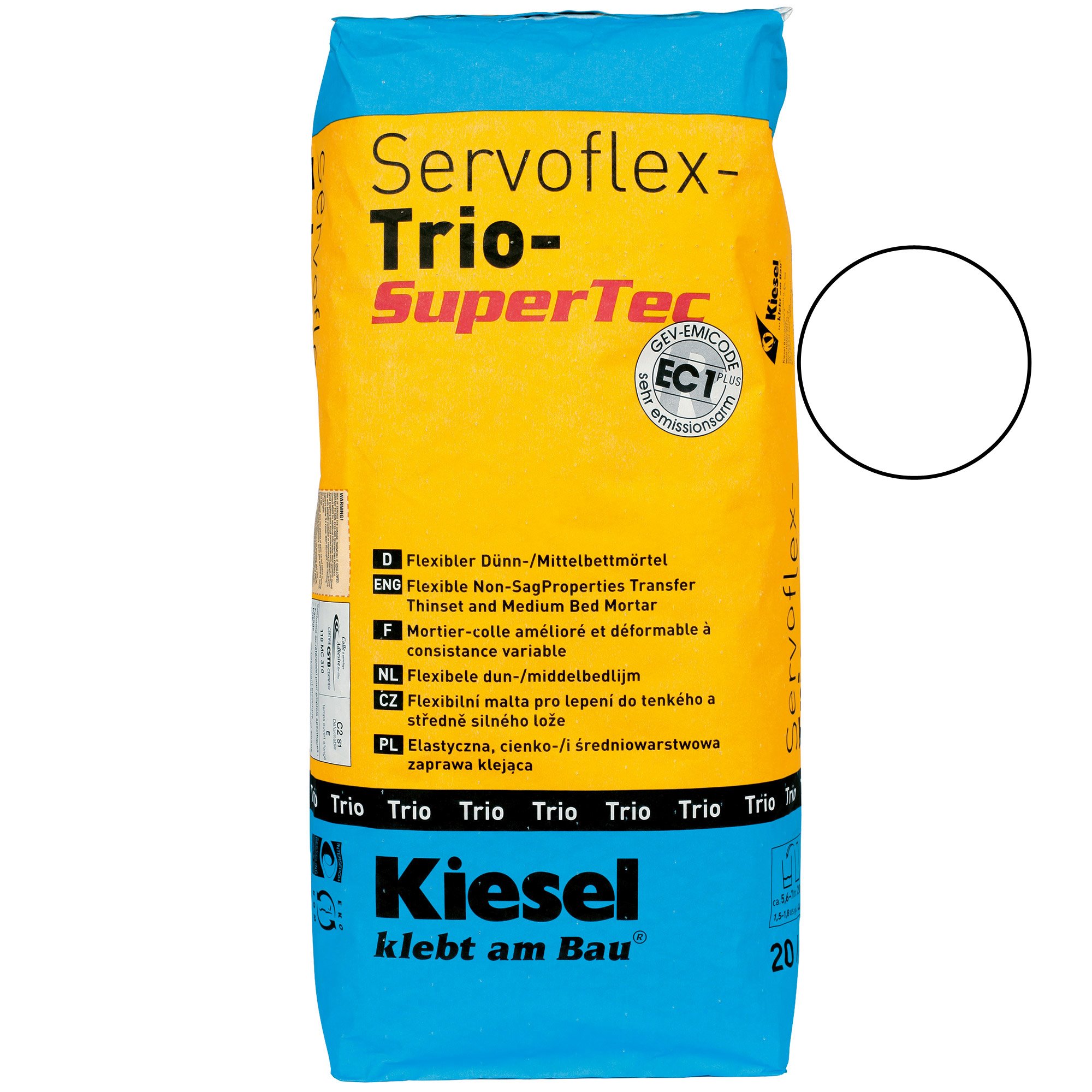 Kiesel tile adhesive Servoflex Trio - thin and medium-bed mortar (20KG)