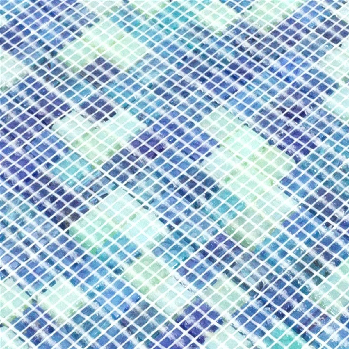 Muestra Mosaico de Cristal Azulejos Carla Azul Turquesa