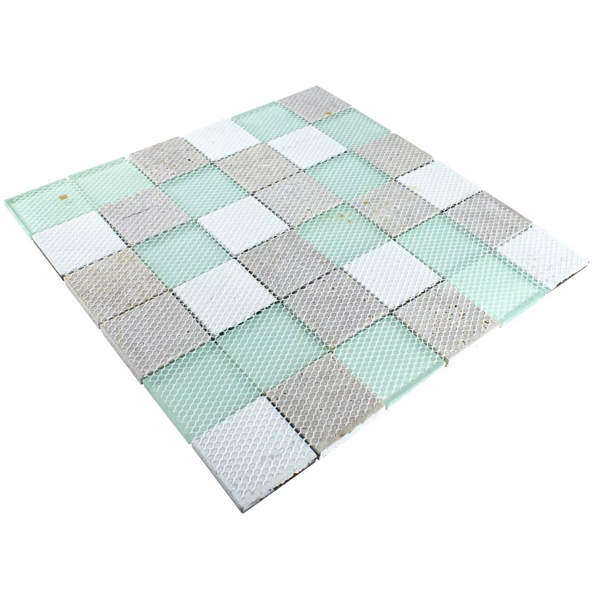 Glass Mosaikk Fliser Tre Utseende Howland Beige Grønn Q48