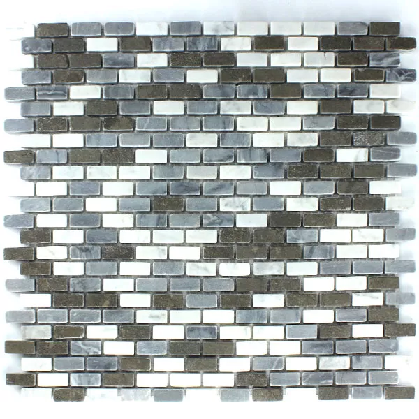Natural StoneMosaic Tiles Brick Azul Bardiglio Carrara