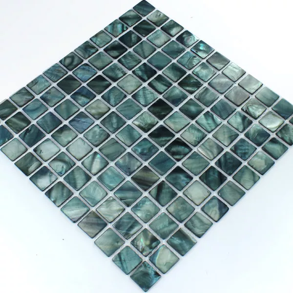 Mosaik Glas Pärlemor Effekt 25x25x2mm Grön