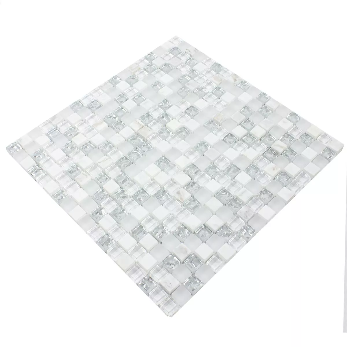 Sample Glass Mosaic Tiles Lexington Glass Material Mix Blanc
