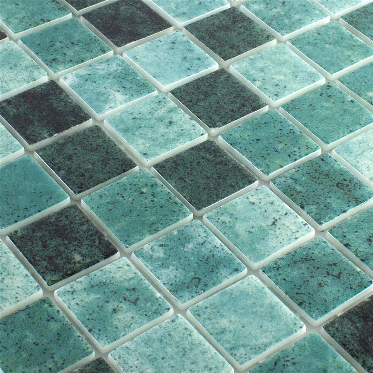 Glas Swimmingpool Mosaik Baltic Grön 38x38mm