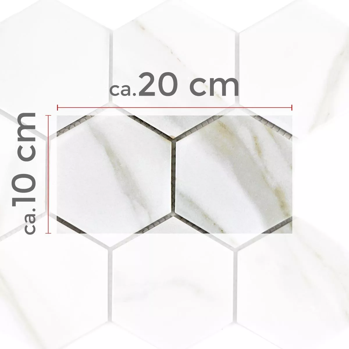 Sample Ceramic Mosaic Tiles Zorro Calacatta Hexagon 