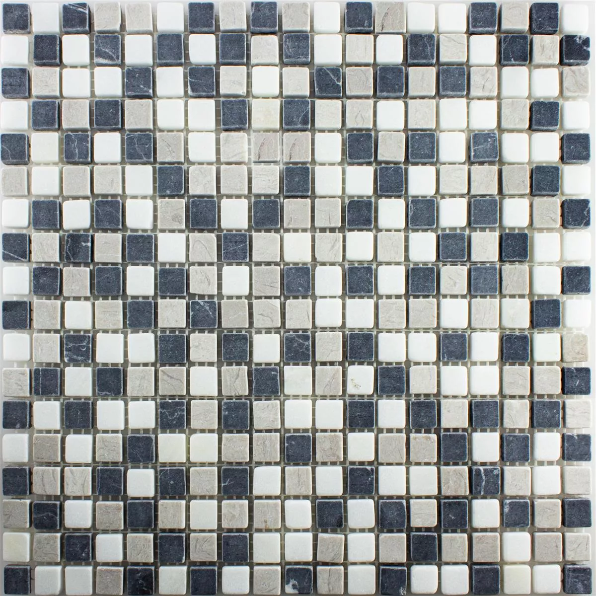 Mosaico de Mármore Erdemol Bege Cinza Preto