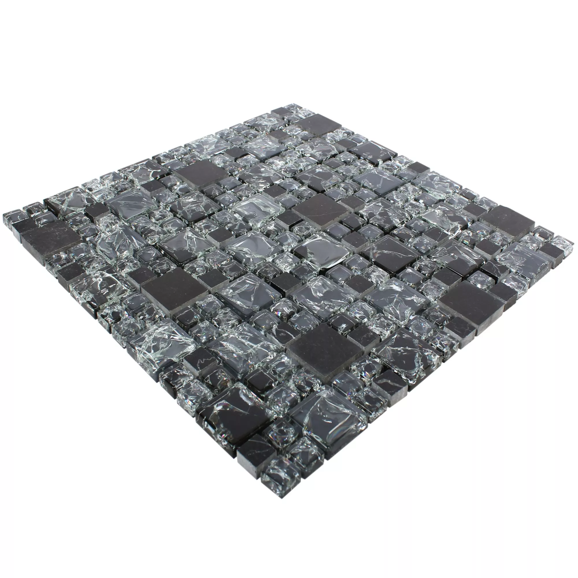 Mozaik Csempe Üveg Természetes Kő Malawi Fekete 2 Mix