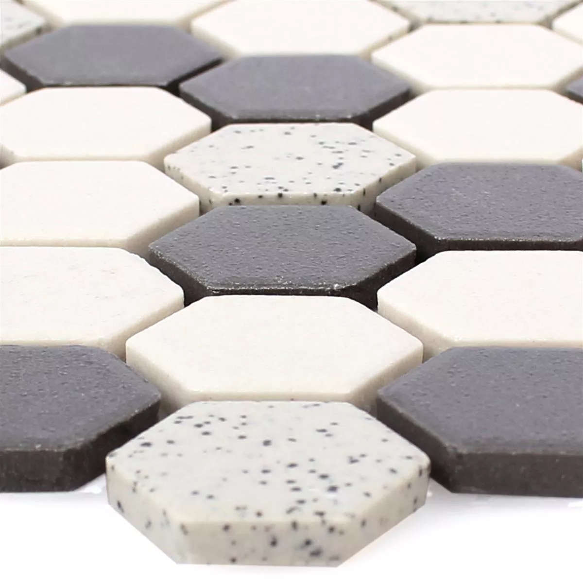 Céramique Mosaïque Carrelage Monforte Hexagone Noir Gris