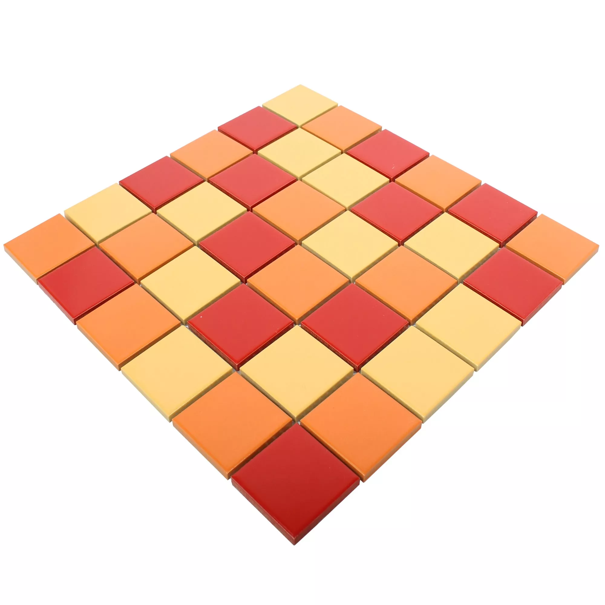 Mozaik Csempe Fazekasság Dordogne Sárga Narancssárga Piros 48