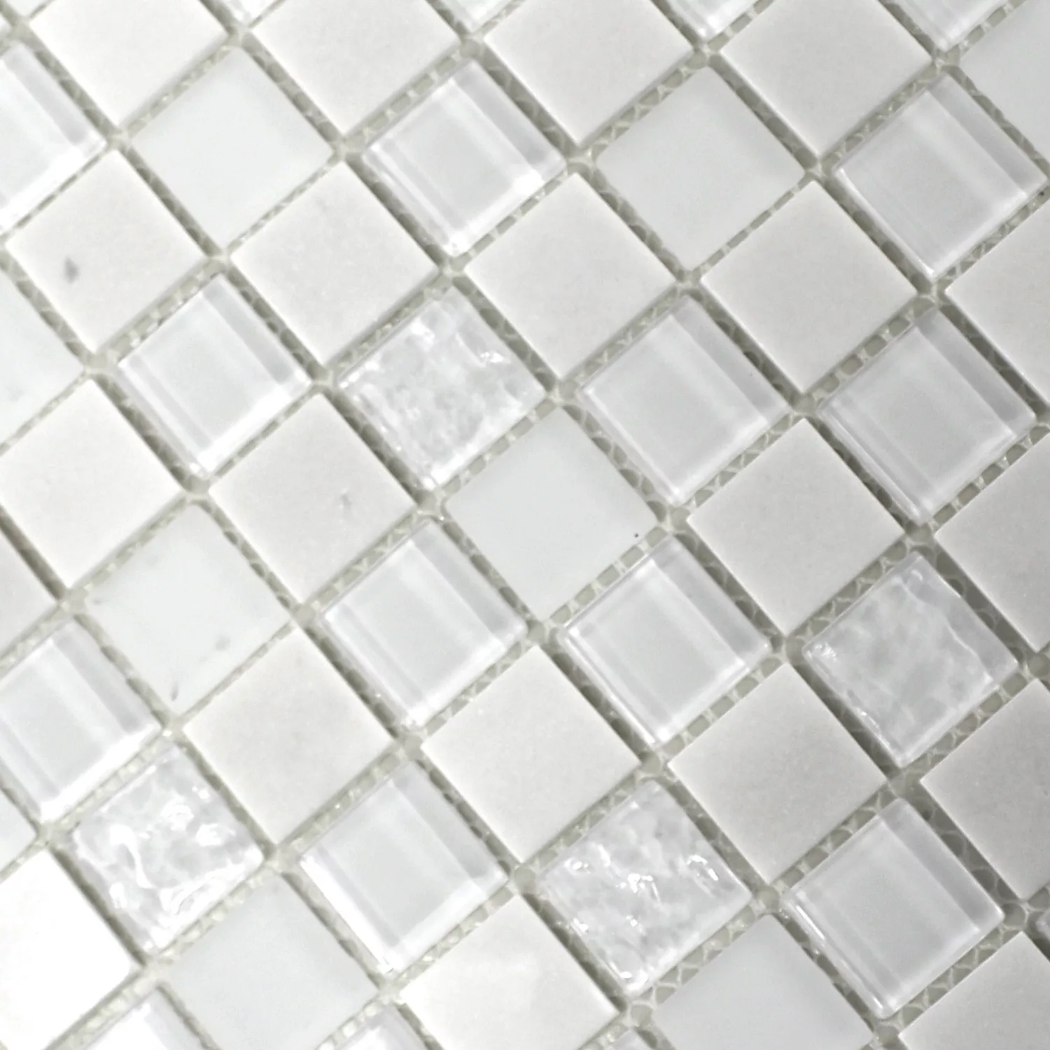 Mønster fra Selvklebende Mosaikk Naturstein Glass Mix Hvit