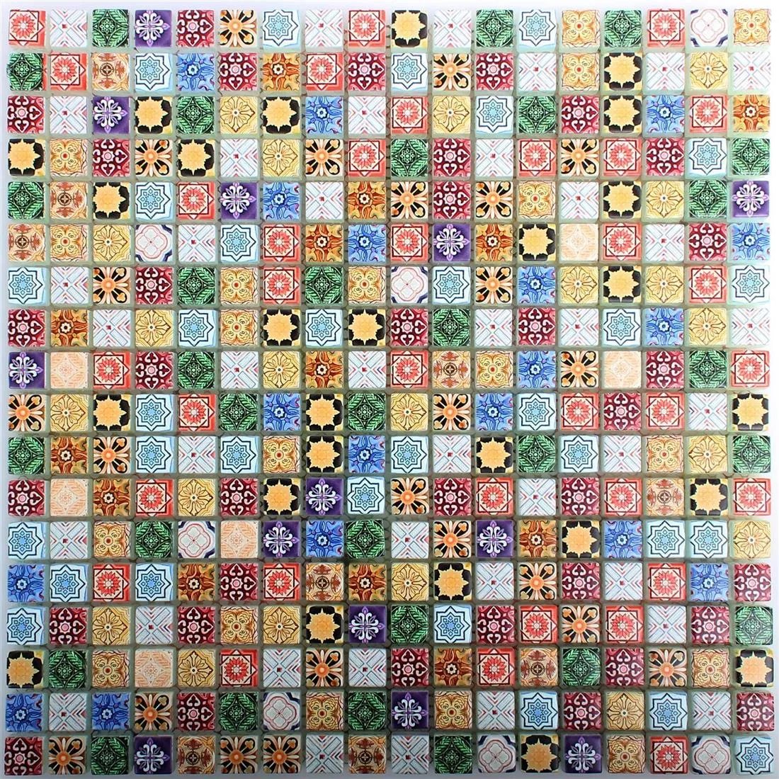 Padrão de Mosaico De Vidro Azulejos Marrakech Multicolorido