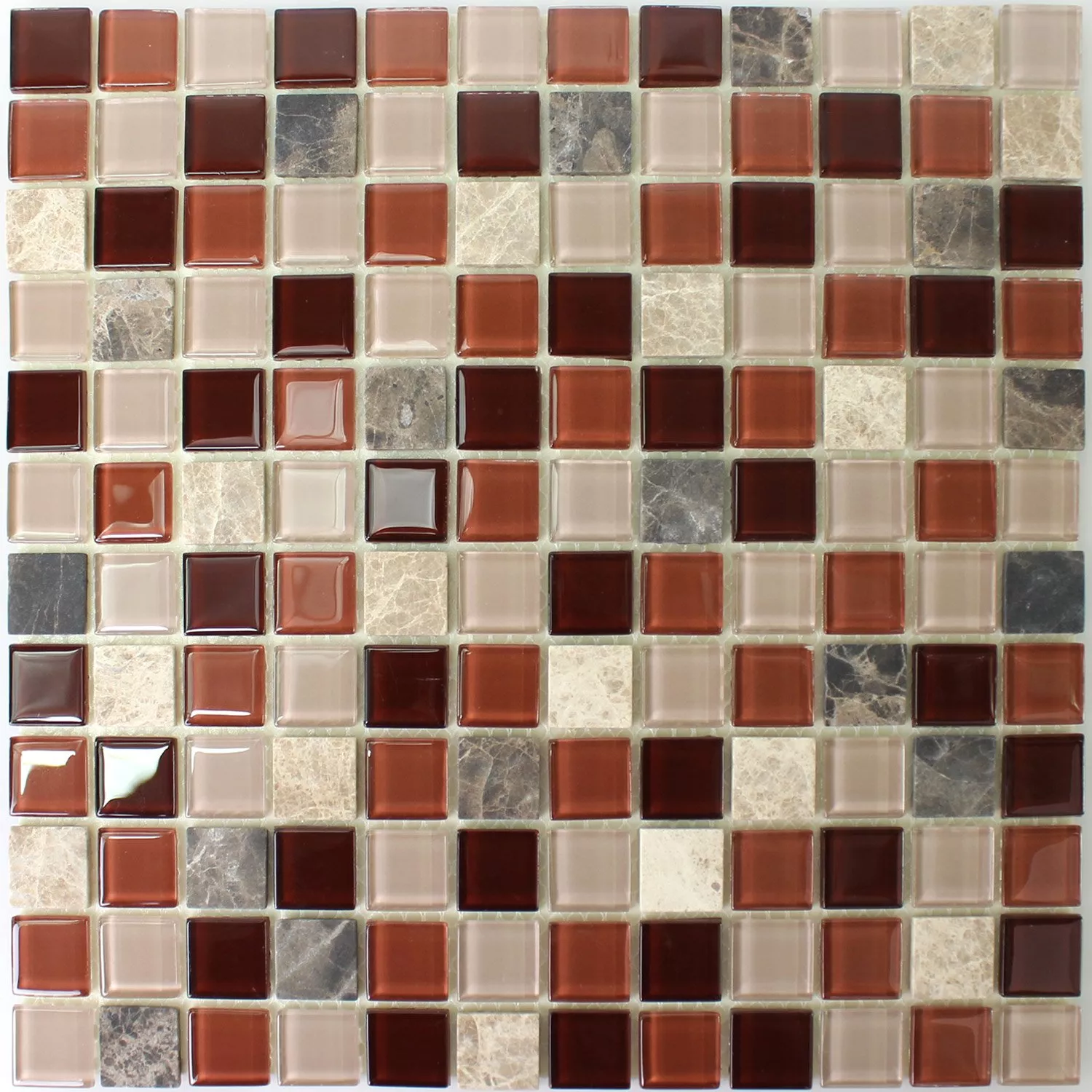 Sample Mosaic Tiles Natural Stone Glass Self Adhesive Beige Brown Emperador