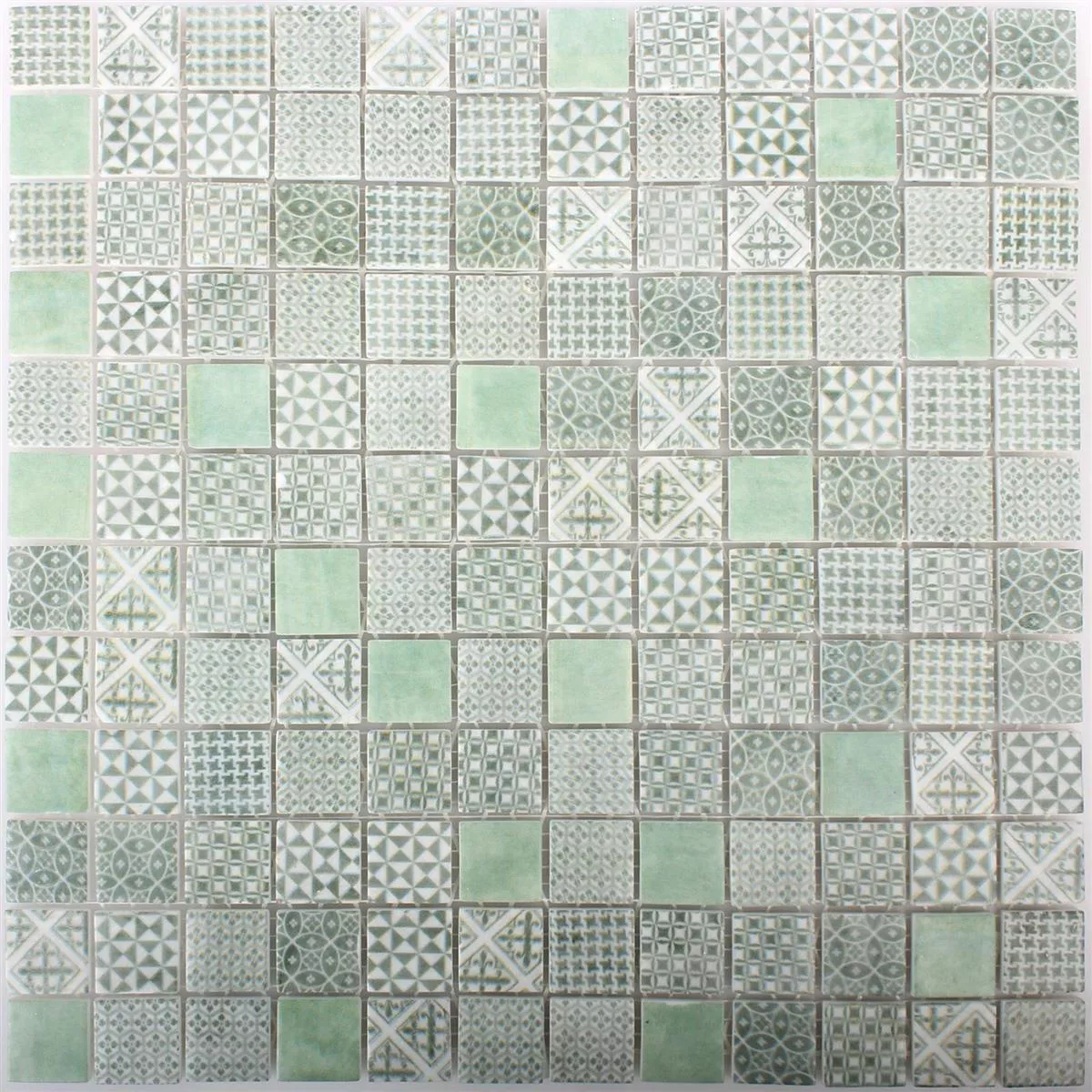 Sample Glass Mosaic Tiles Malard Green