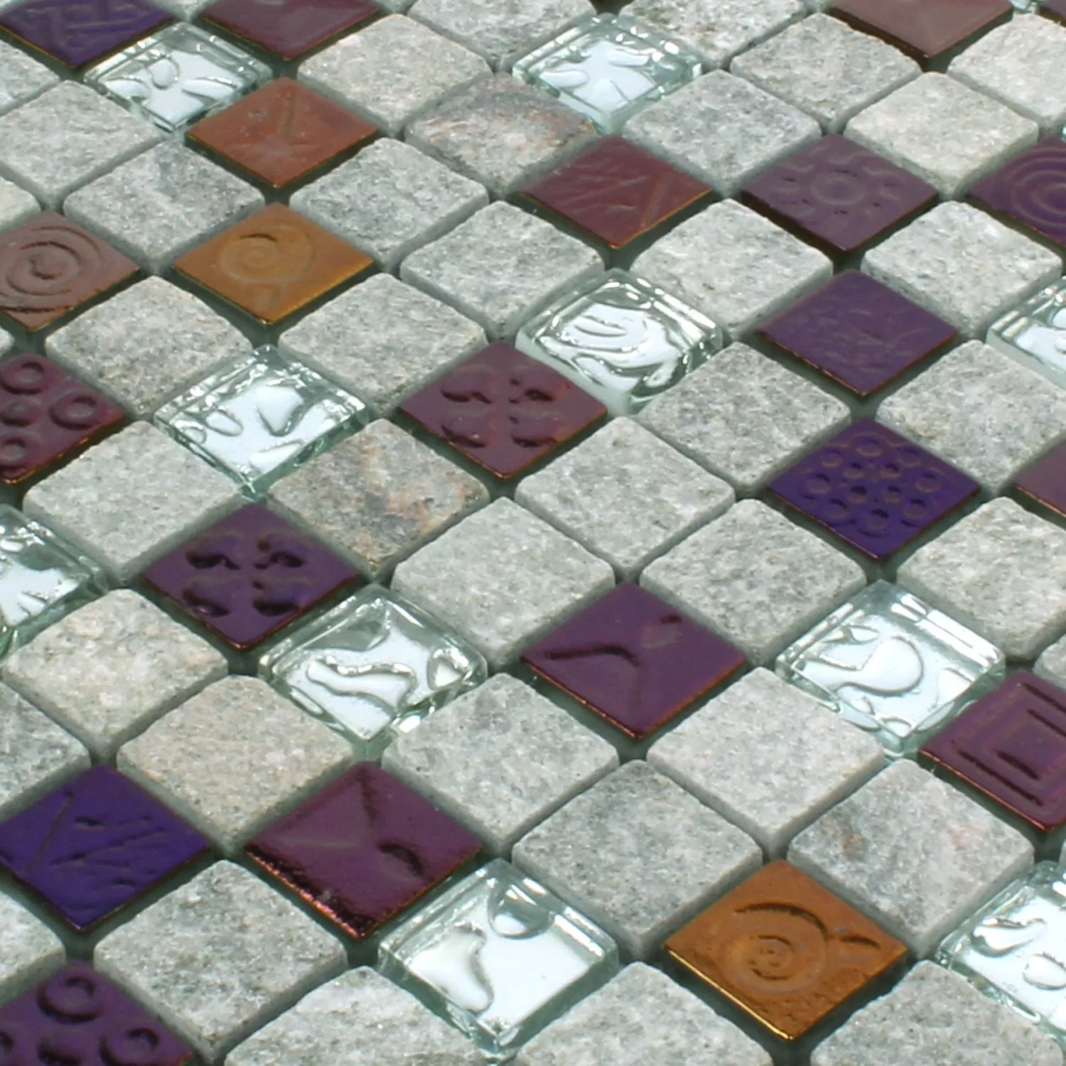 Sample Mosaic Tiles Sheldrake Grey Silver