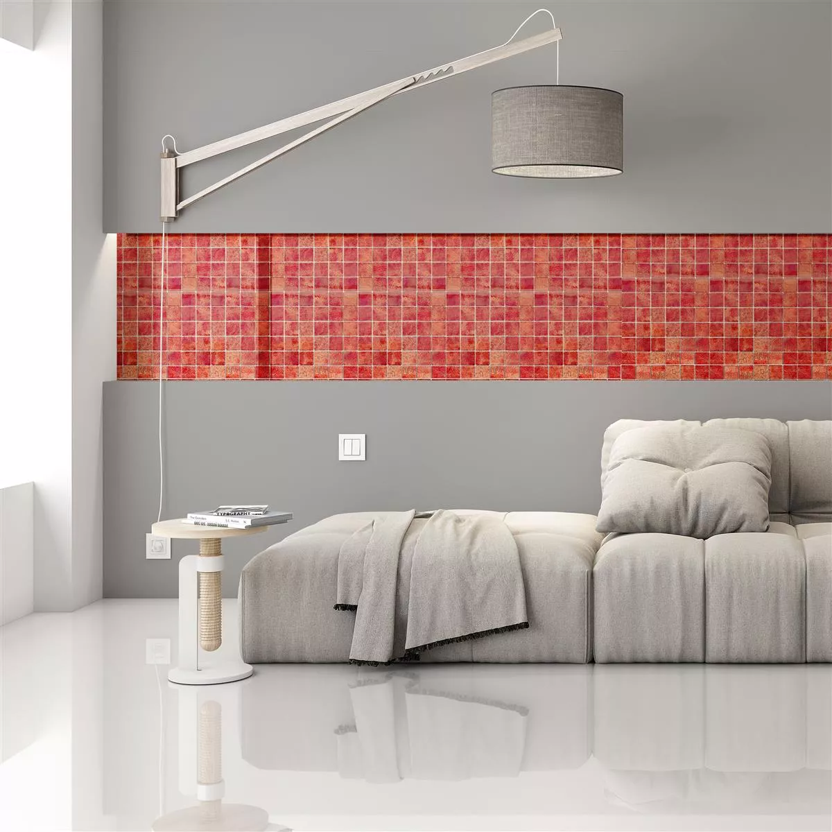 Mosaico Di Vetro Piastrelle Seraphina Rosso Piazza 47