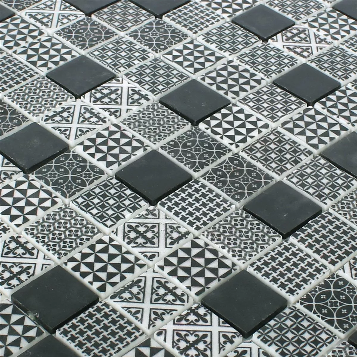 Sample Glass Mosaic Tiles Malard Black