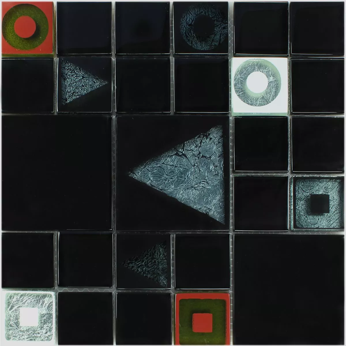 Mozaic De Sticlă Gresie Efect Negru Metallic