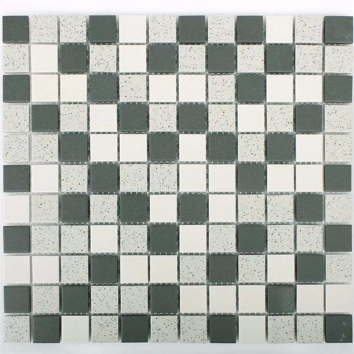 Keramik Mosaikfliesen Monforte Schwarz Grau Quadrat