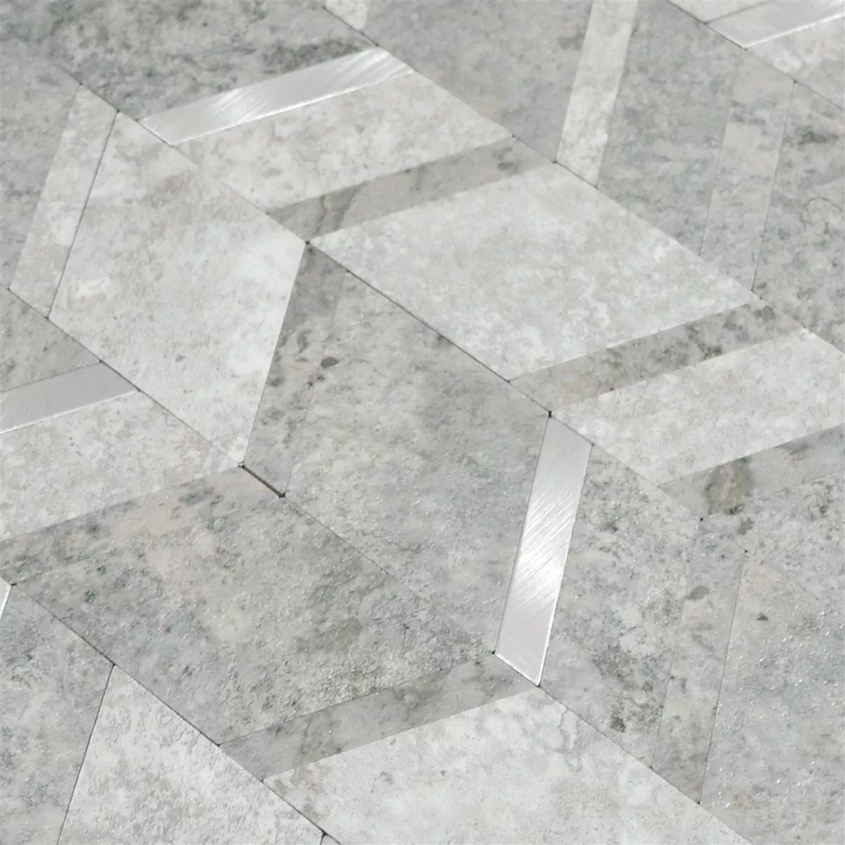 Sample Vinyl Mosaic Tiles Meridian Stone Optic Grey Silver