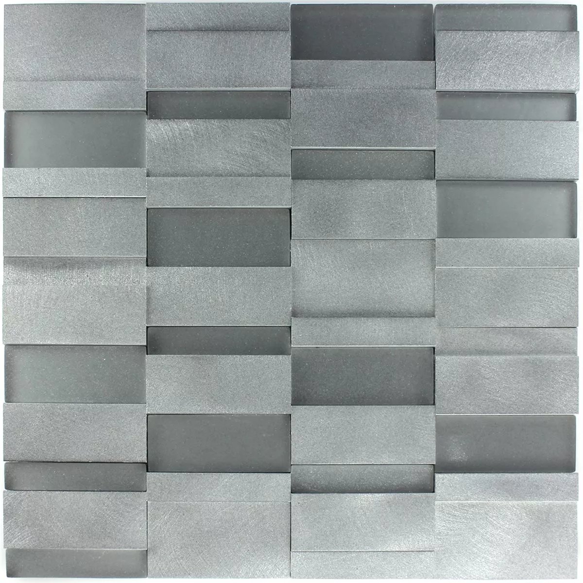 Prøve Mosaik Fliser Glas Metal Sølv Mix