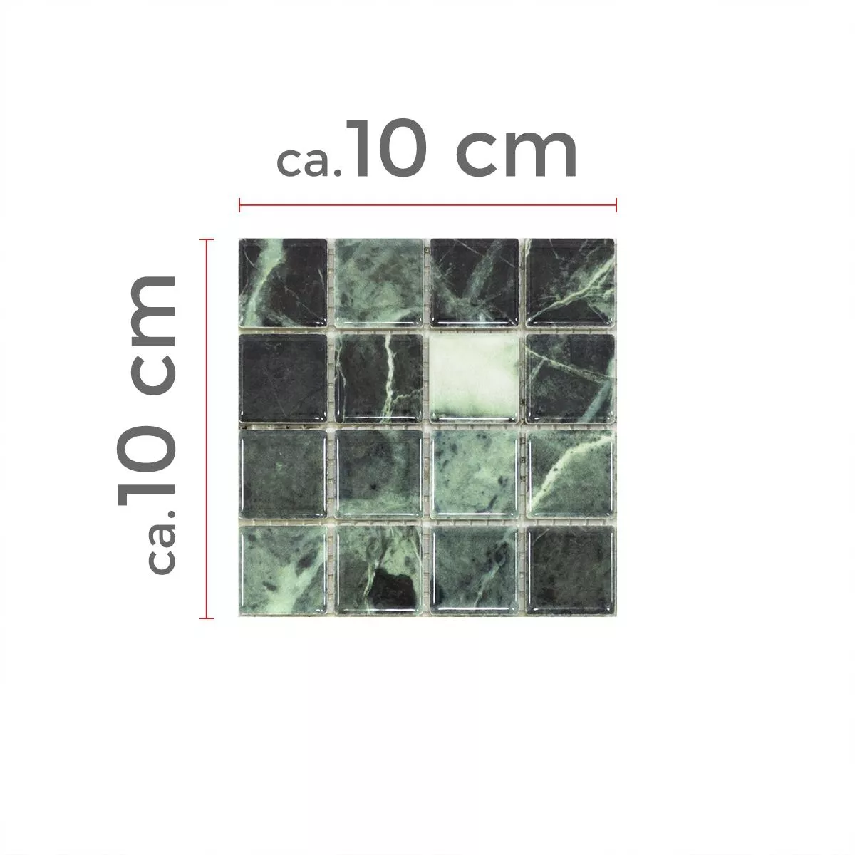 Campione Ceramica Mosaico Piastrelle Elysium Marmo Ottica Verde 23