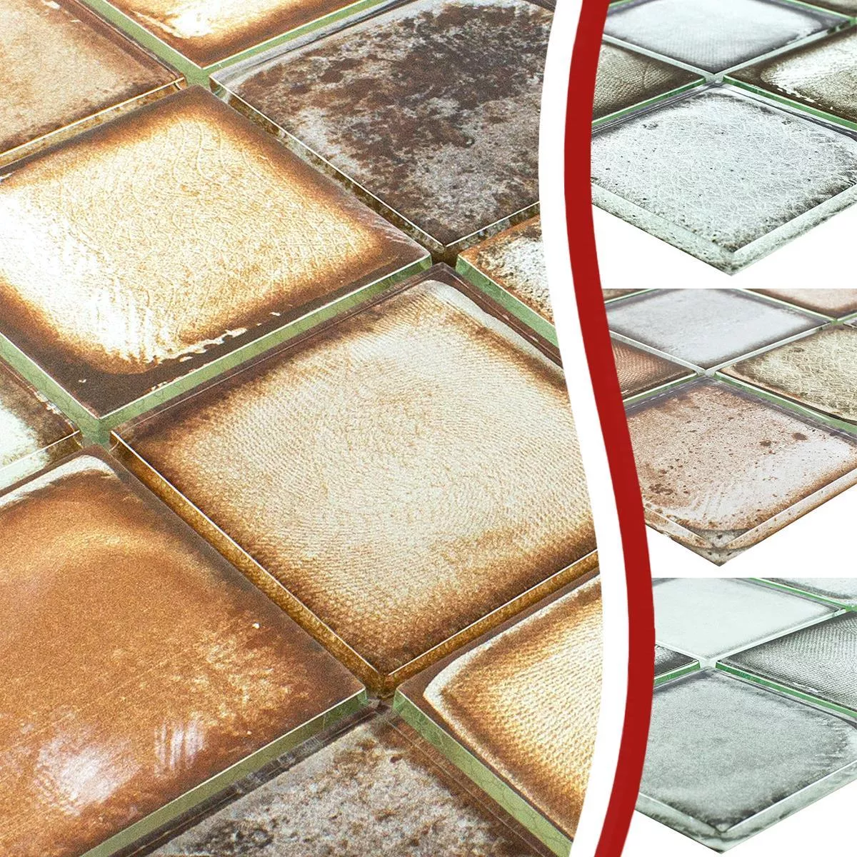 Padrão de Mosaico De Vidro Azulejos Aparência de Cimento Granada