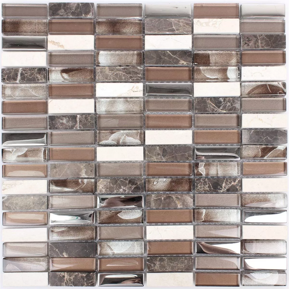 Sample Mosaic Tiles Magia Glass Natural Stone Mix Brown