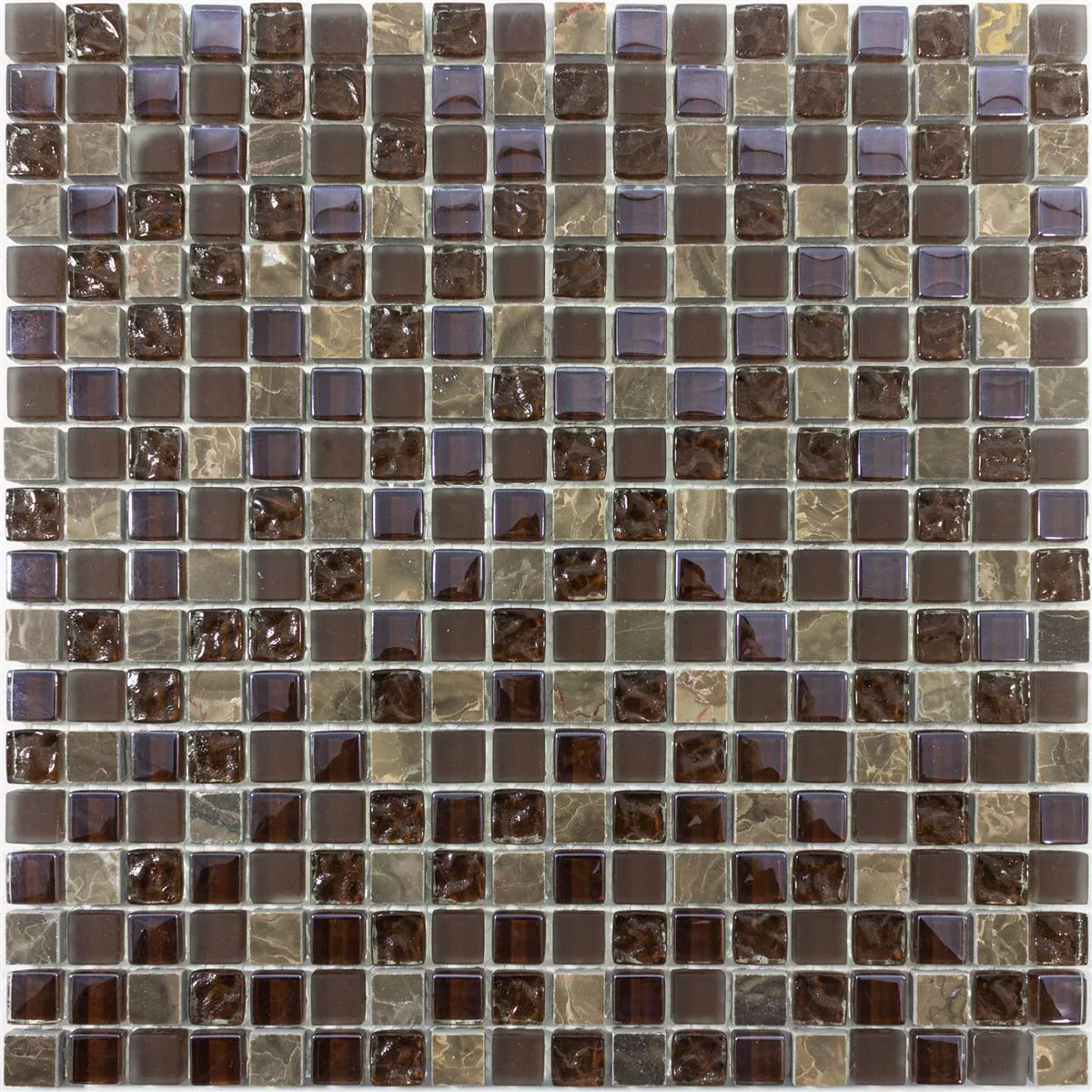 Mosaic Tiles Glass Marble Estrella Brown