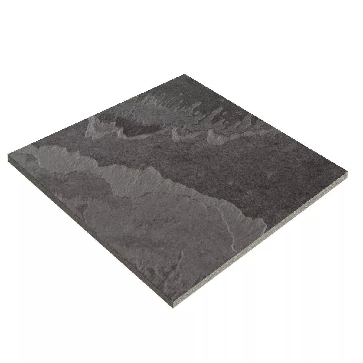 Terrace Tiles Porcelain Stoneware Viesca Slate Optic Black 60x60x2 cm