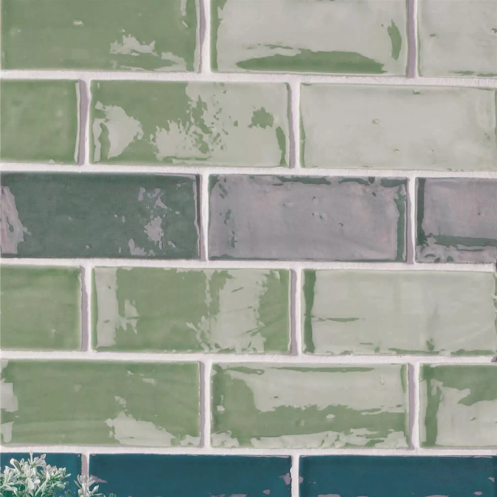 Πρότυπο Πλακάκι Tοίχου Algier Xειροποίητο 7,5x15cm Ανοιχτό Πράσινο