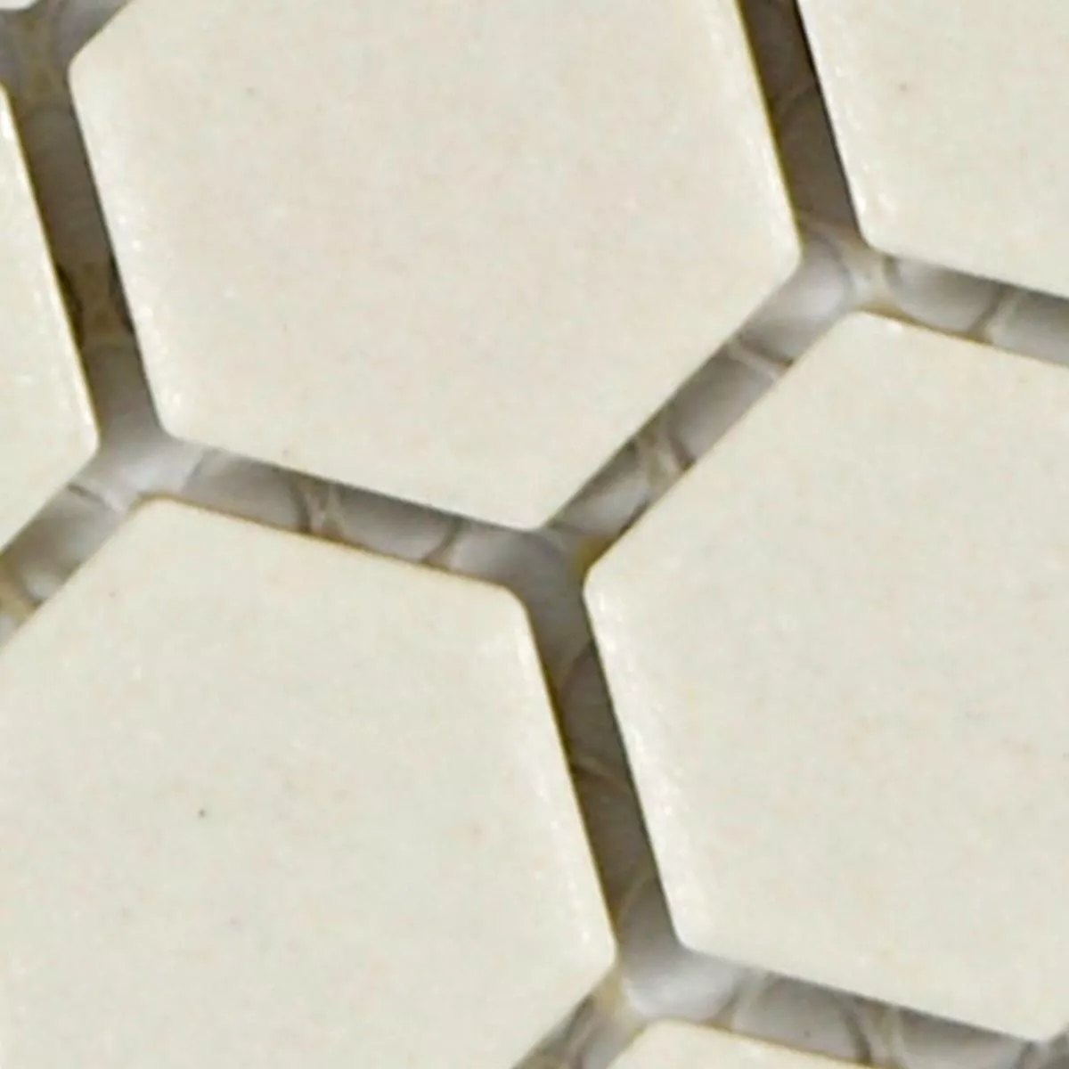 Sample Ceramic Mosaic Tiles Hexagon Zeinal Unglazed Light Beige R10B