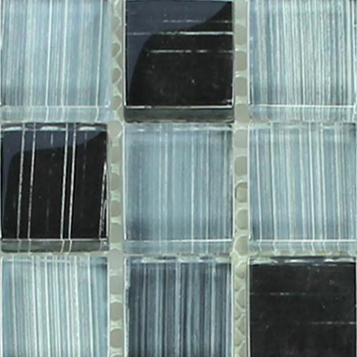 Model din Mozaic De Sticlă Gresie Stroke Negru Gri