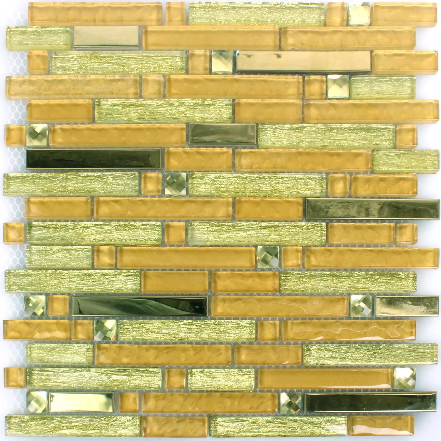 Mosaik Fliser Glas Metal Latoya Guld