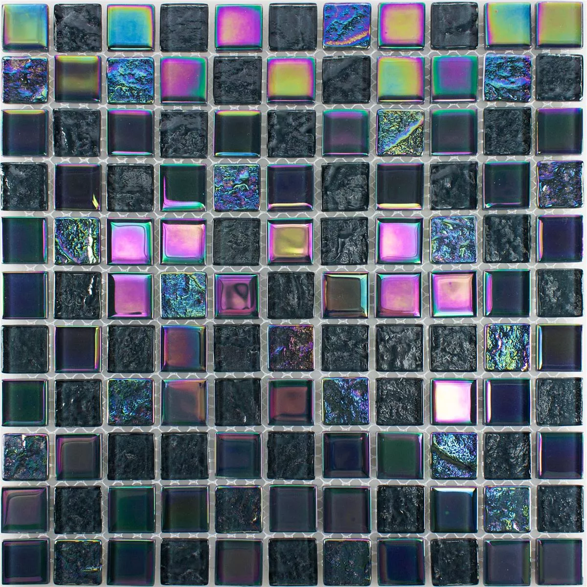 Mozaic De Sticlă Gresie Efect Sidef Manor Negru