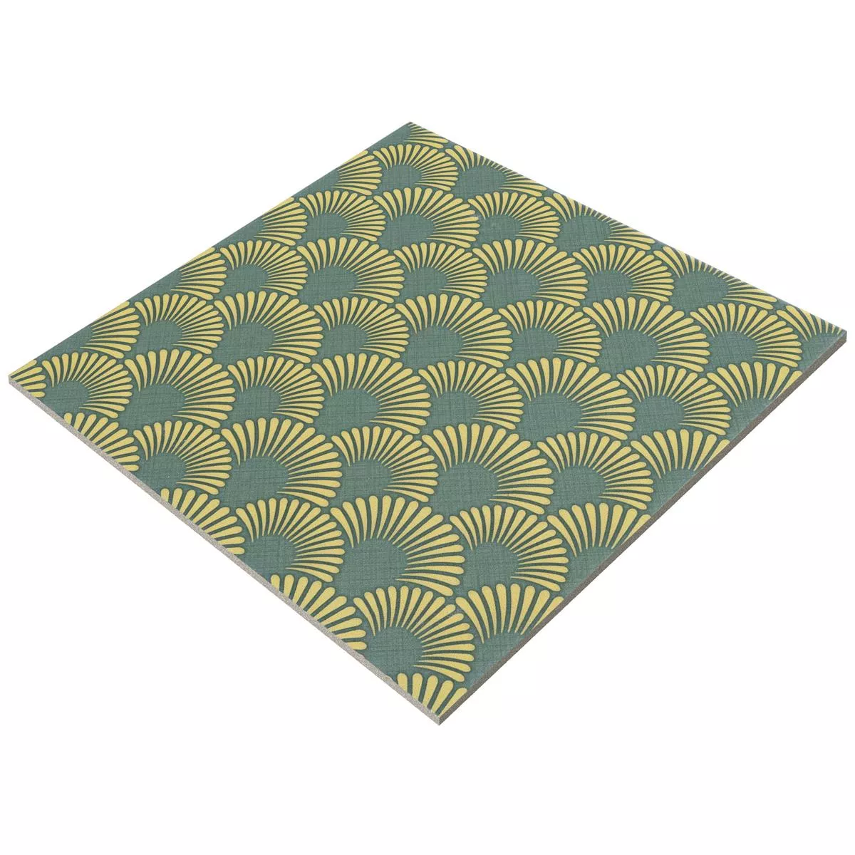 Podlahové Dlaždice Cementový Vzhled Wildflower Zelená Dekor 18,5x18,5cm 