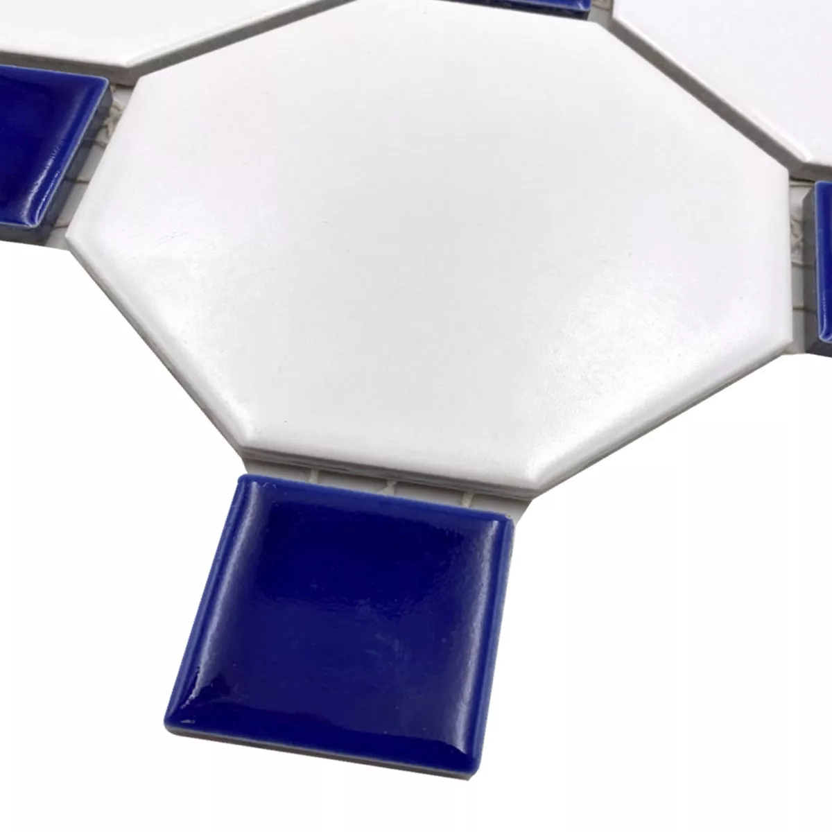Ceramica Mosaico Ottagono Belami Bianco Blu