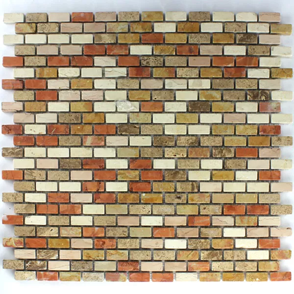 Sample Mozaïektegel Marmer Brick Multicolor