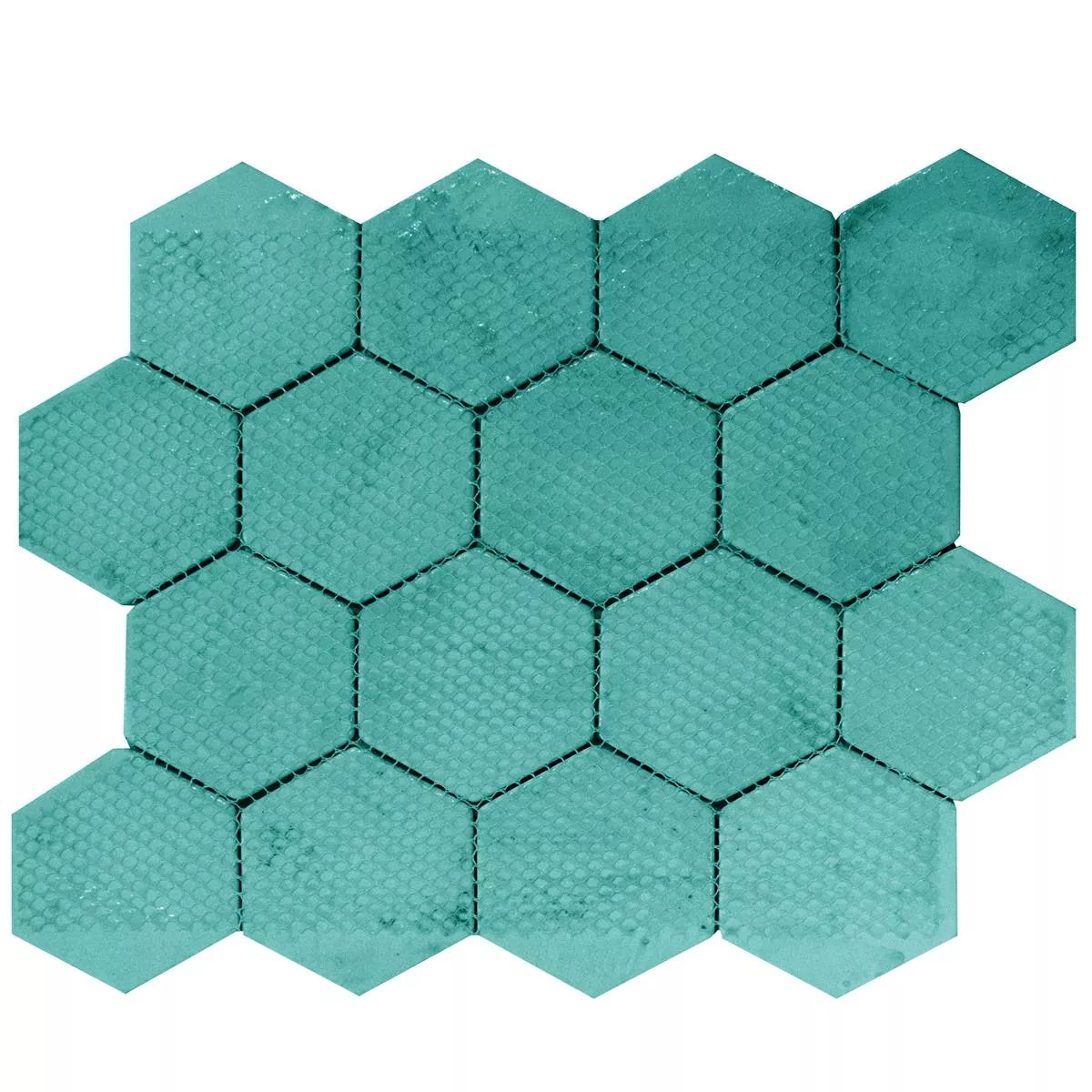 Sample Glasmozaïek Tegels Andalucia Hexagon Groen