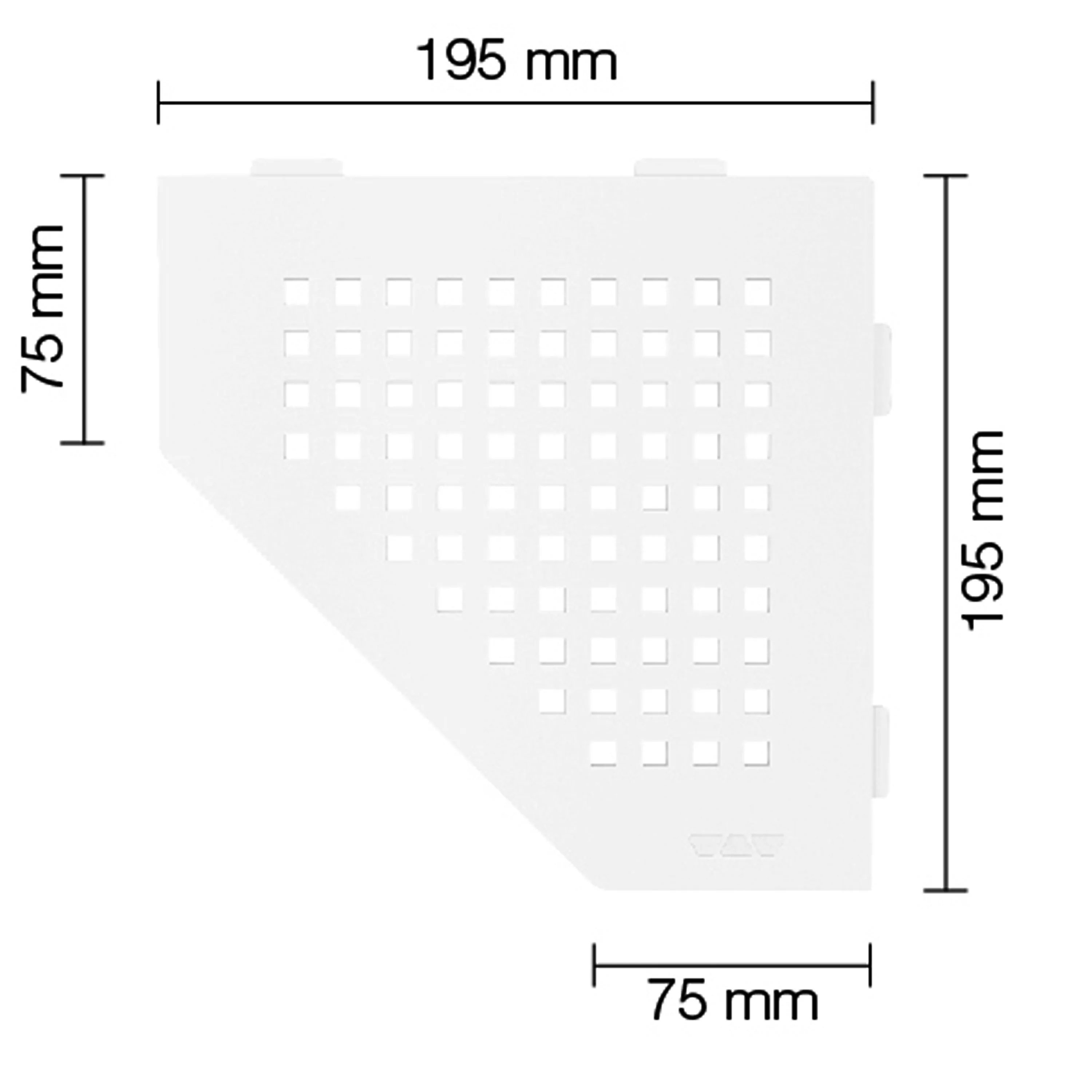 Mensola a muro Mensola per doccia Schlüter 5eck 19,5x19,5 cm quadrata bianca