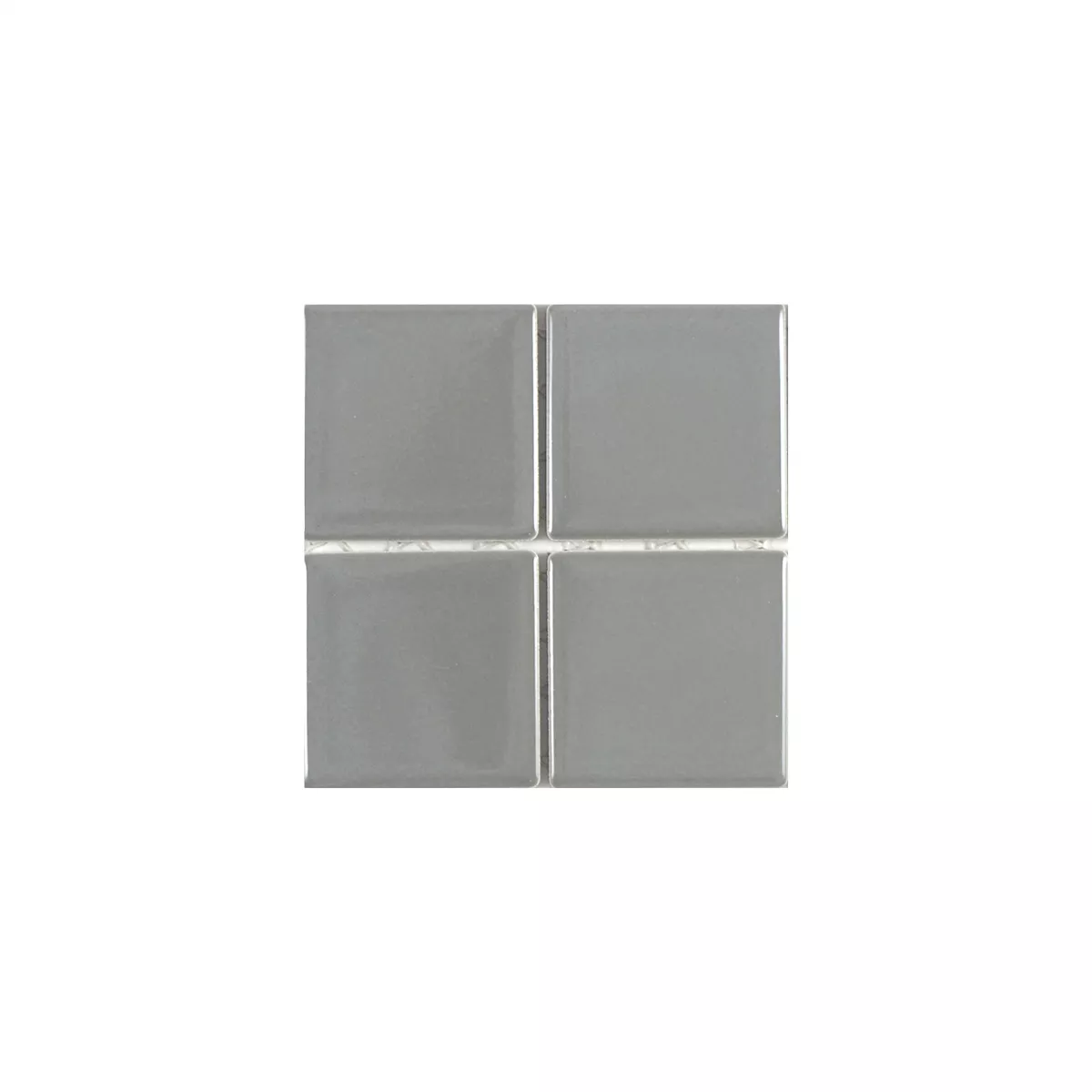 Sample Ceramic Mosaic Tiles Adrian Grey Glossy Square 48