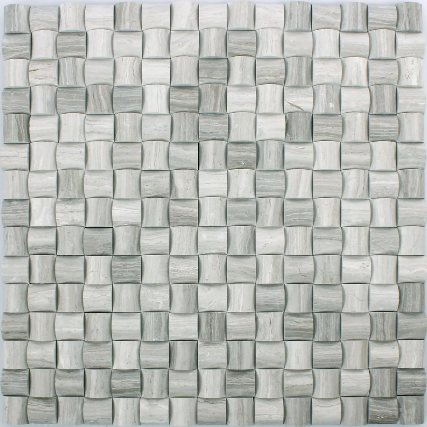 Azulejos De Mosaico Piedra Natural Everest 3D Gris