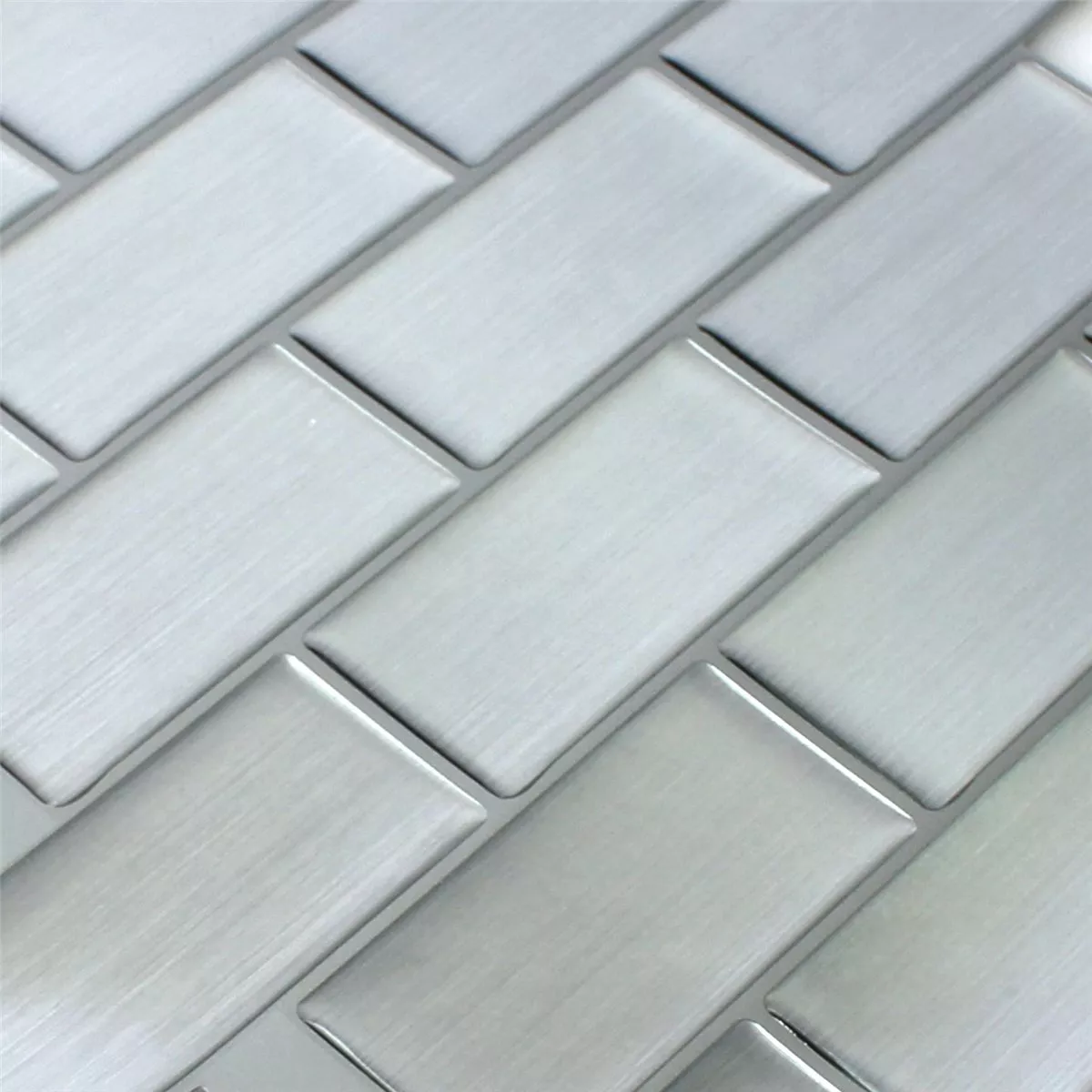 Model din Plăci De Mozaic Vinil Oțel Inoxidabil Optica Argint