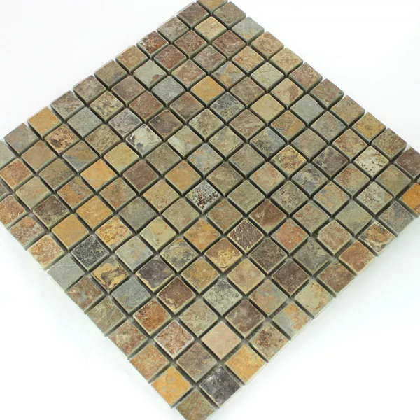 Padrão de Azulejo Mosaico Quartzito Pedra Natural Multi Color Multicolorido Mix