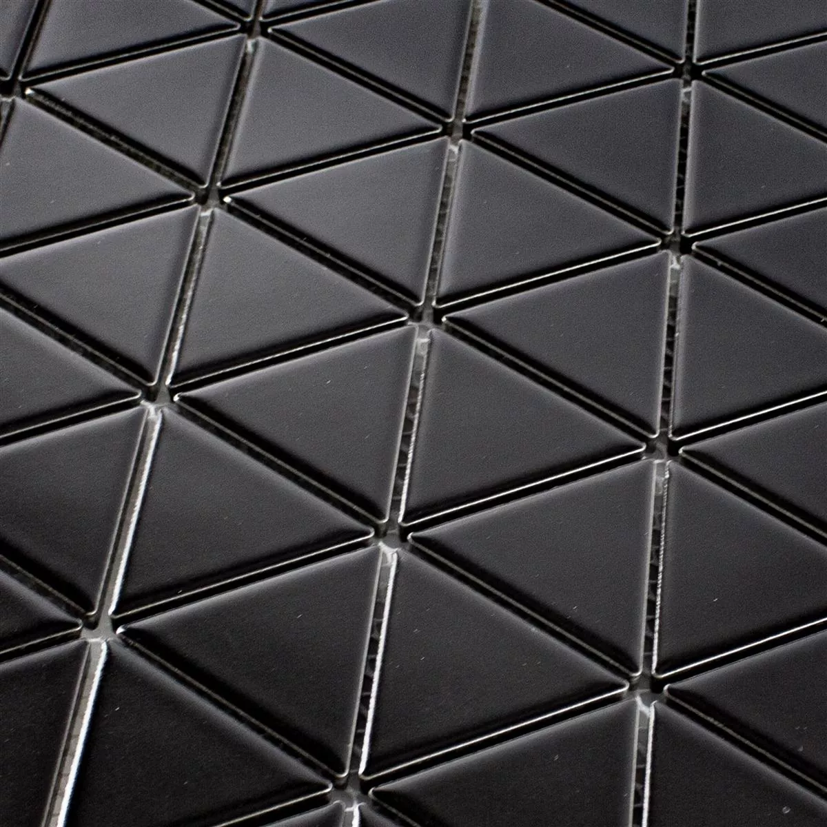 Ceramic Mosaic Tiles Arvada Triangle Black Mat