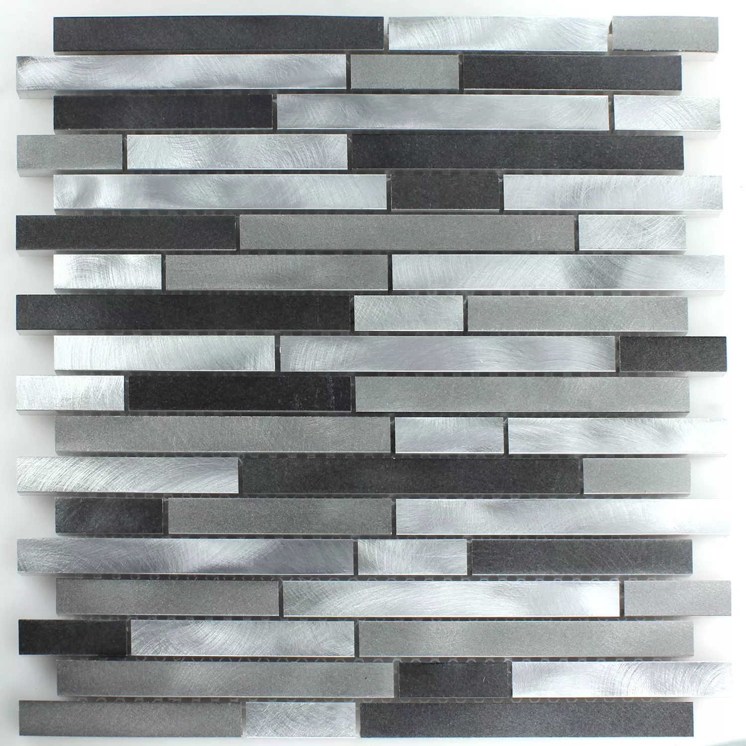 Model din Plăci De Mozaic Aluminiu Metal Negru Argint Mix