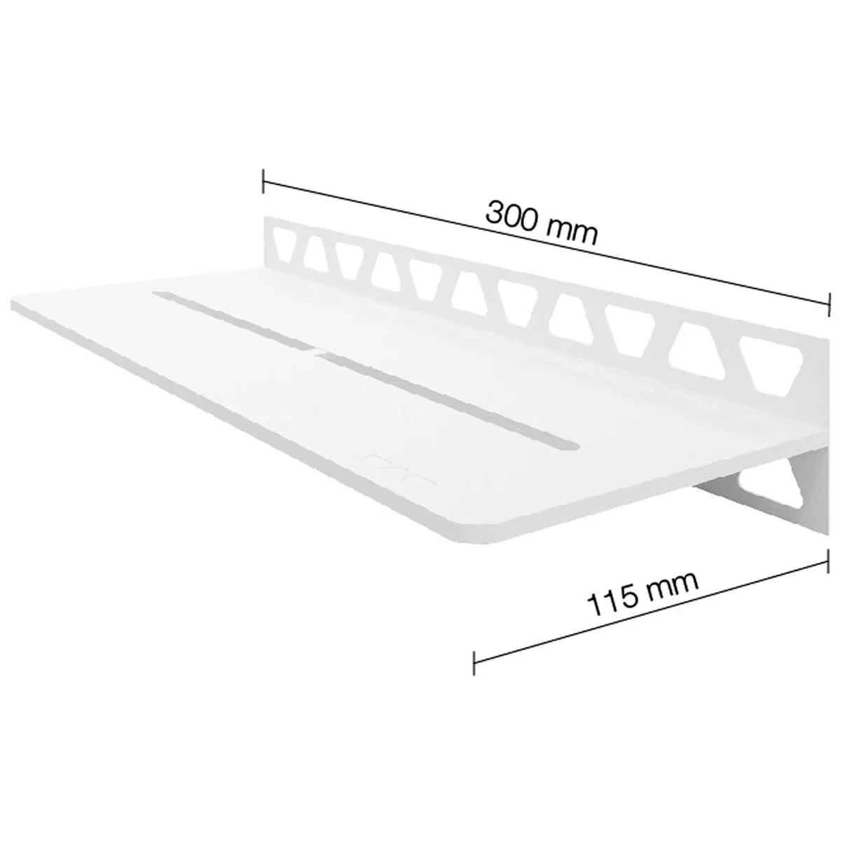 Półka prysznicowa półka ścienna Schlüter prostokąt 30x11,5cm czysta biel