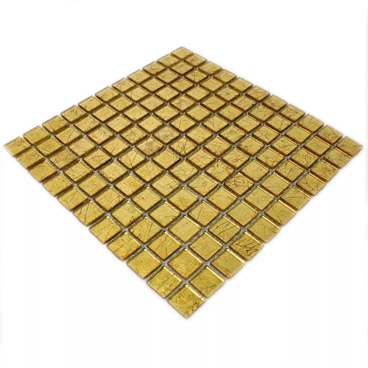 Mosaic Tiles Glass Gold Structured