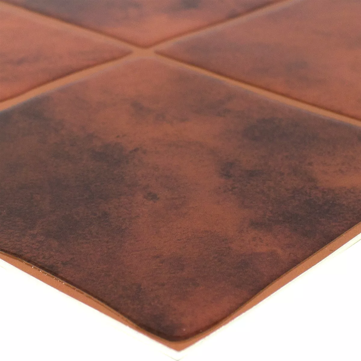 Mosaikfliese Lavin Rot Glänzend Selbstklebend