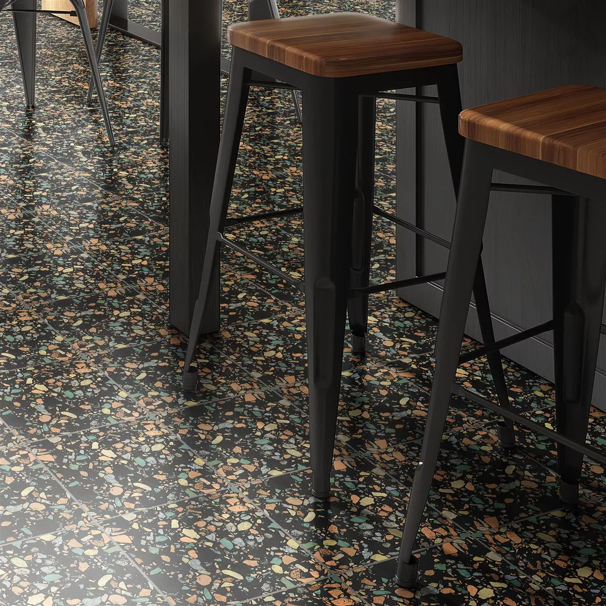 Floor Tiles Liberty Colored Black 18,5x18,5cm