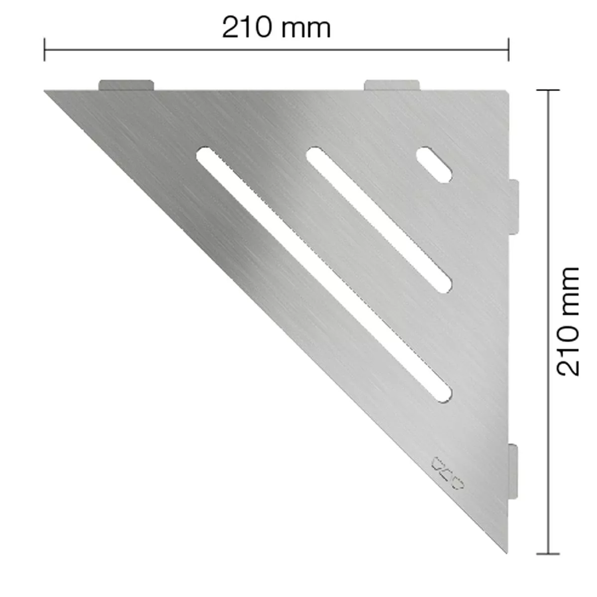 Fali polc zuhanypolc Schlüter háromszög 21x21cm Wave rozsdamentes acél
